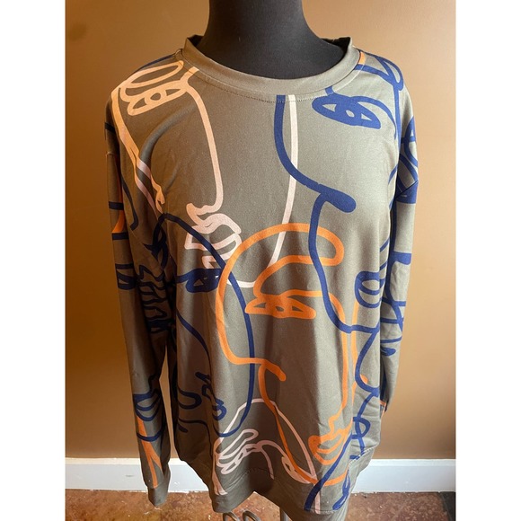 Pixie Lady Women's 1X Plus Abstract Pullover Sweatshirt EUC - Picture 1 of 5